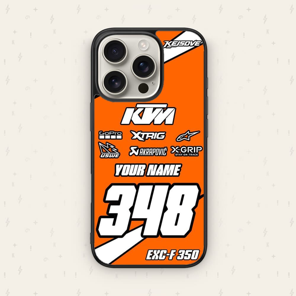 Персонализиран KTM калъф № 79 — мото дизайн за персонализиран кейс