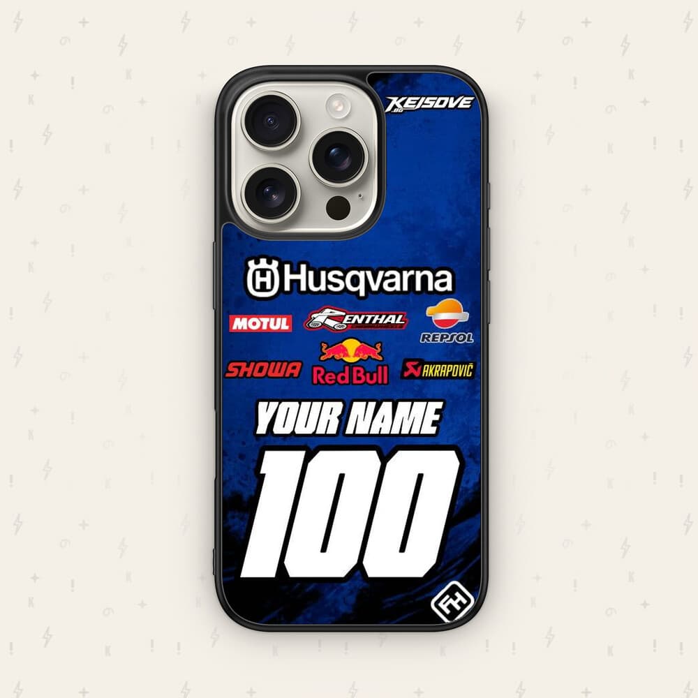 Персонализиран HUSQVARNA калъф № 61 — мото дизайн за персонализиран кейс