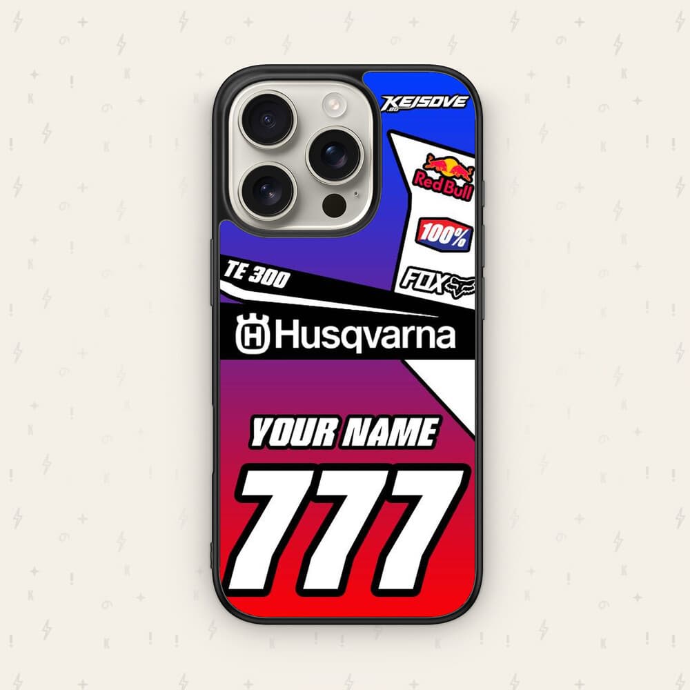 Персонализиран HUSQVARNA калъф № 31 — мото дизайн за кейс
