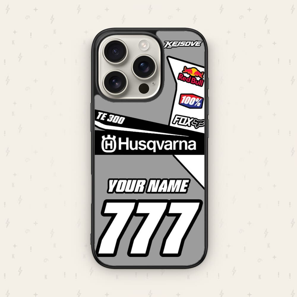 Персонализиран HUSQVARNA калъф № 18 — мото дизайн за кейс