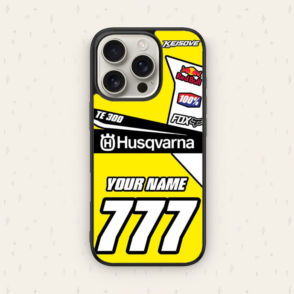 Персонализиран HUSQVARNA калъф № 27 — мото дизайн за кейс