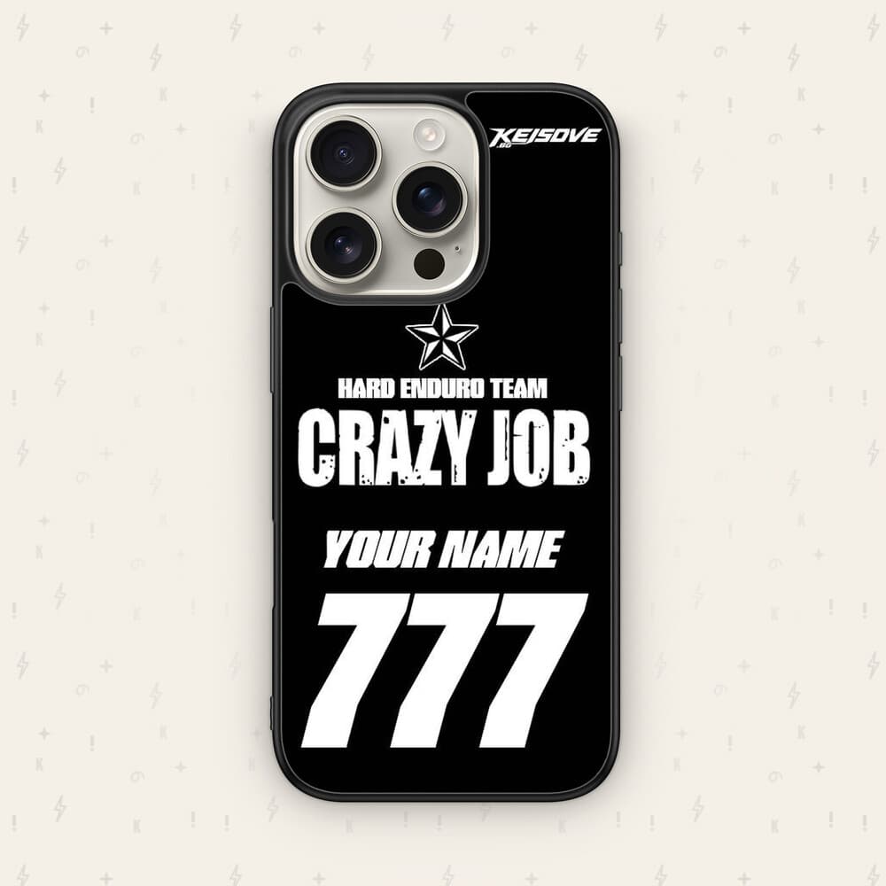 Персонализиран CRAZY JOB калъф — мото дизайн за кейс