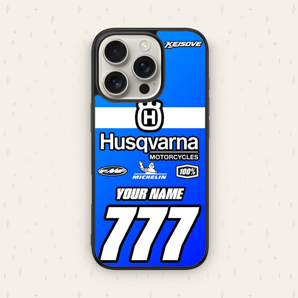 Персонализиран HUSQVARNA калъф № 04 — мото дизайн за кейс