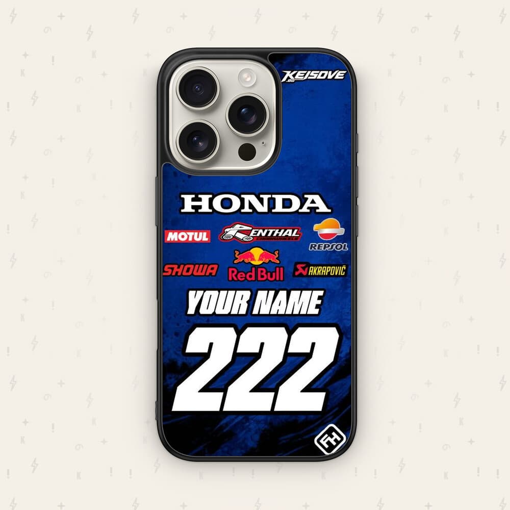 Персонализиран HONDA калъф № 24 — мото дизайн за кейс
