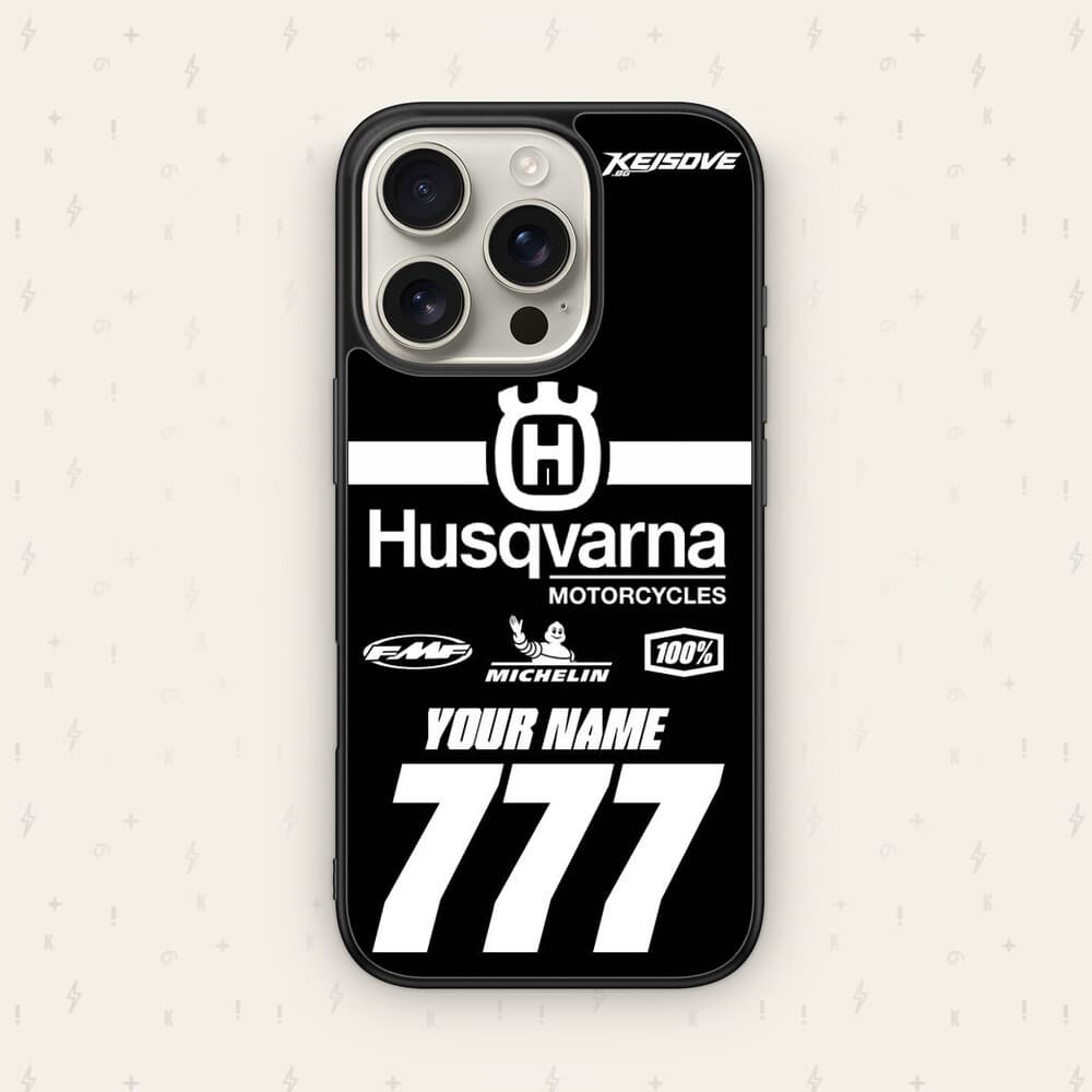 Персонализиран HUSQVARNA калъф № 01 — мото дизайн за кейс