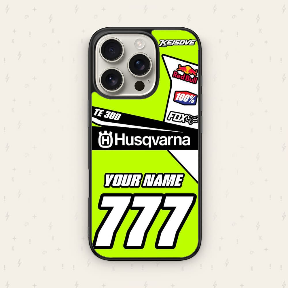 Персонализиран HUSQVARNA калъф № 26 — мото дизайн за кейс